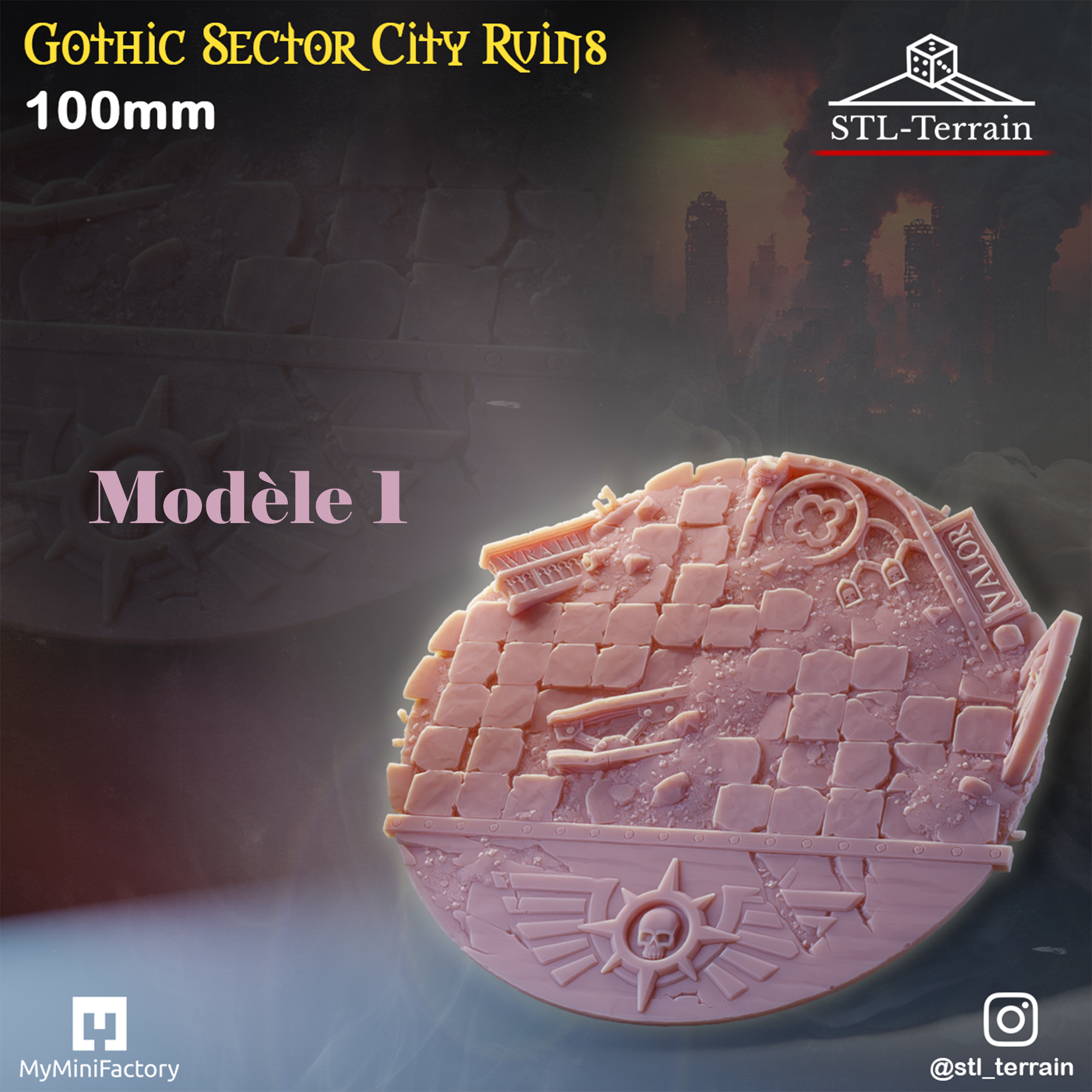 Toppers - Gothic Sector City Ruins - 60 à 170x109 - Impression 14k - Nettoyage ultrason - WAVE 2