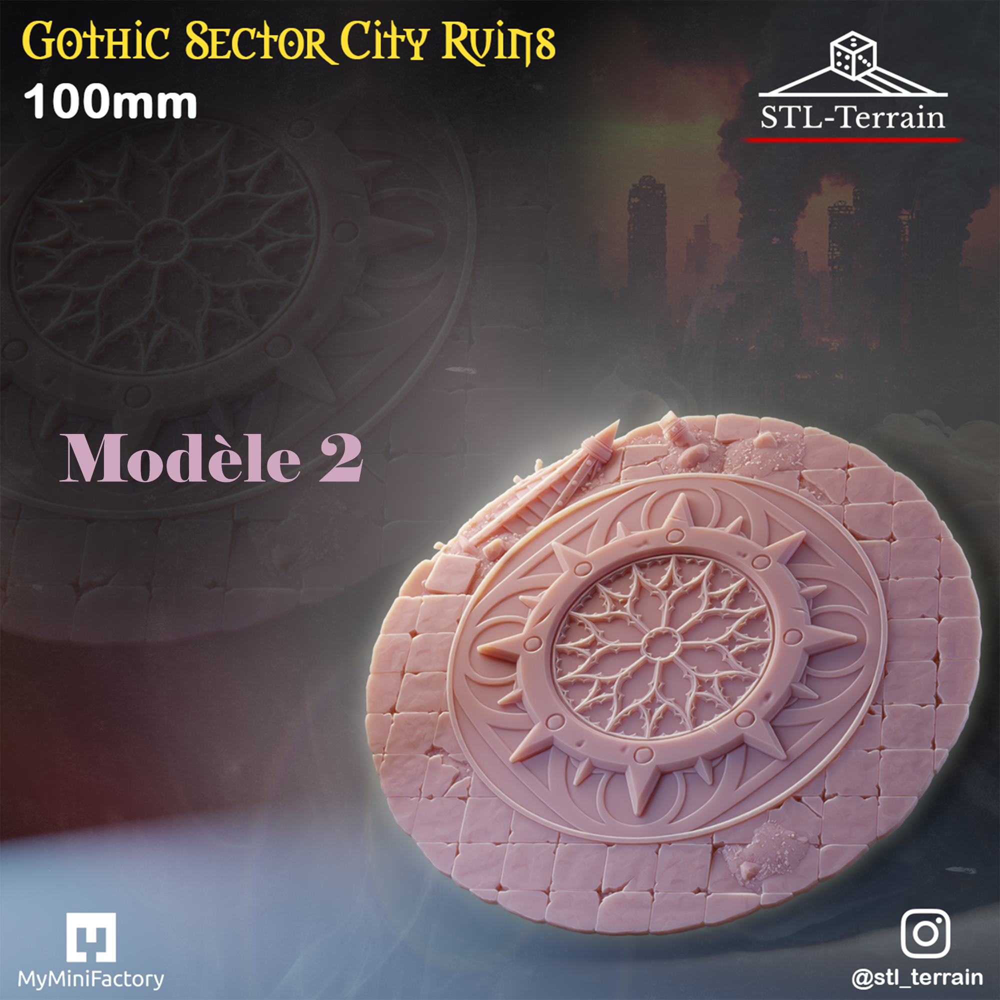 Toppers - Gothic Sector City Ruins - 60 à 170x109 - Impression 14k - Nettoyage ultrason - WAVE 2