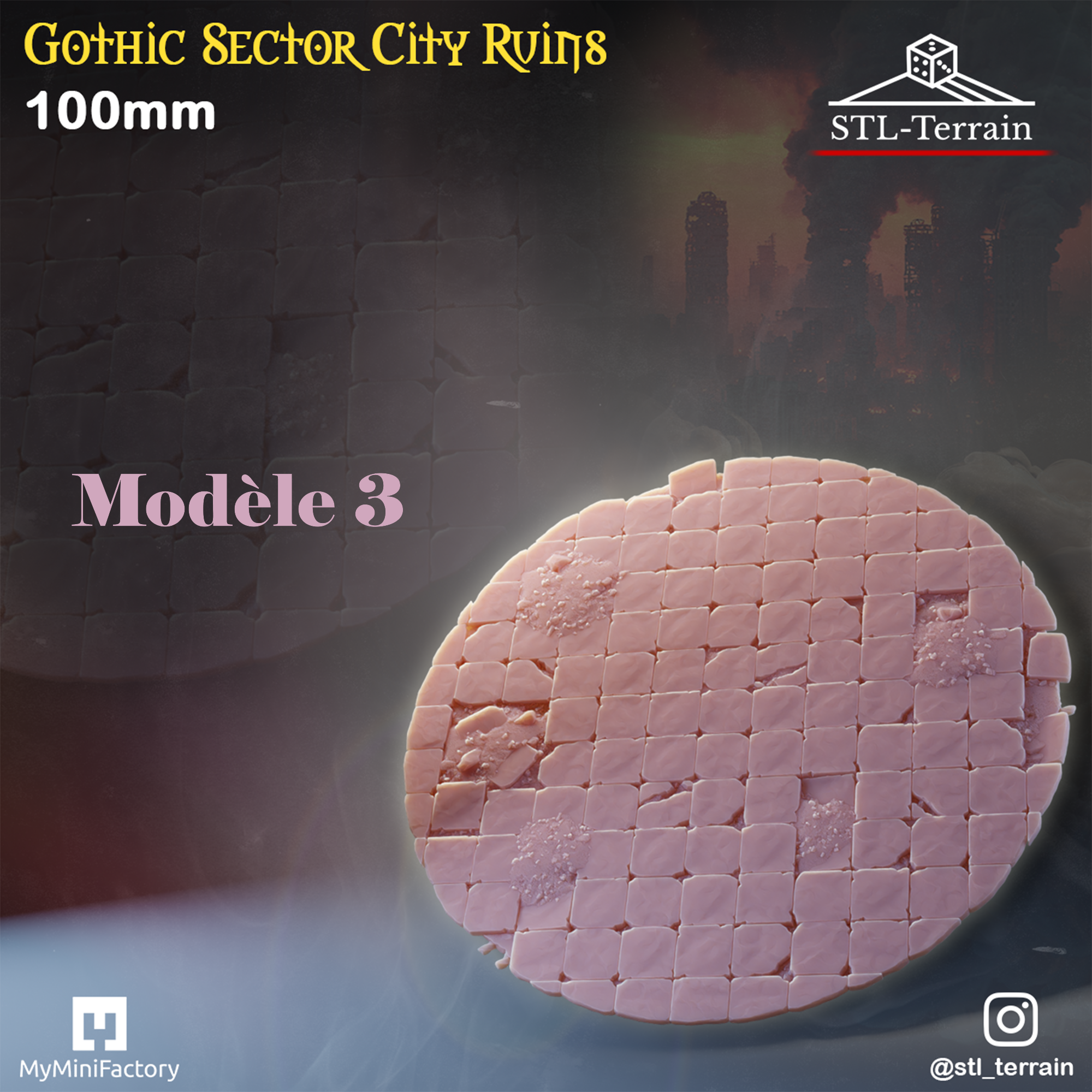 Toppers - Gothic Sector City Ruins - 60 à 170x109 - Impression 14k - Nettoyage ultrason - WAVE 2