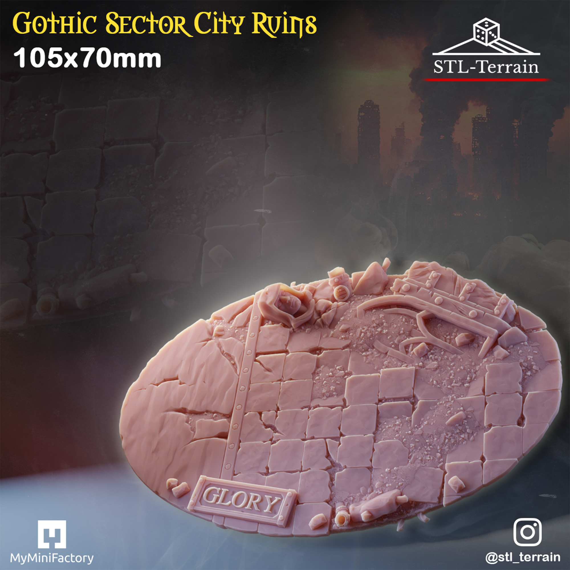 Toppers - Gothic Sector City Ruins - 60 à 170x109 - Impression 14k - Nettoyage ultrason - WAVE 2