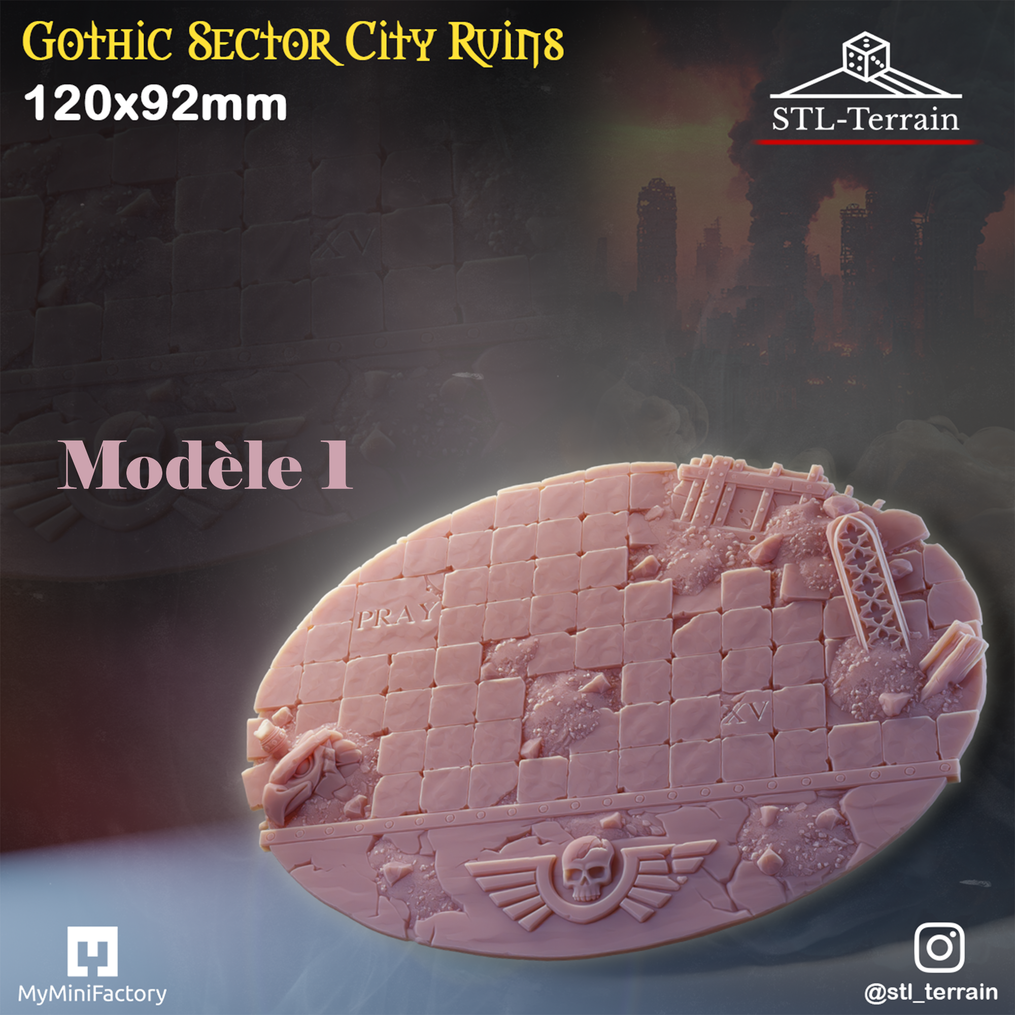 Toppers - Gothic Sector City Ruins - 60 à 170x109 - Impression 14k - Nettoyage ultrason - WAVE 2
