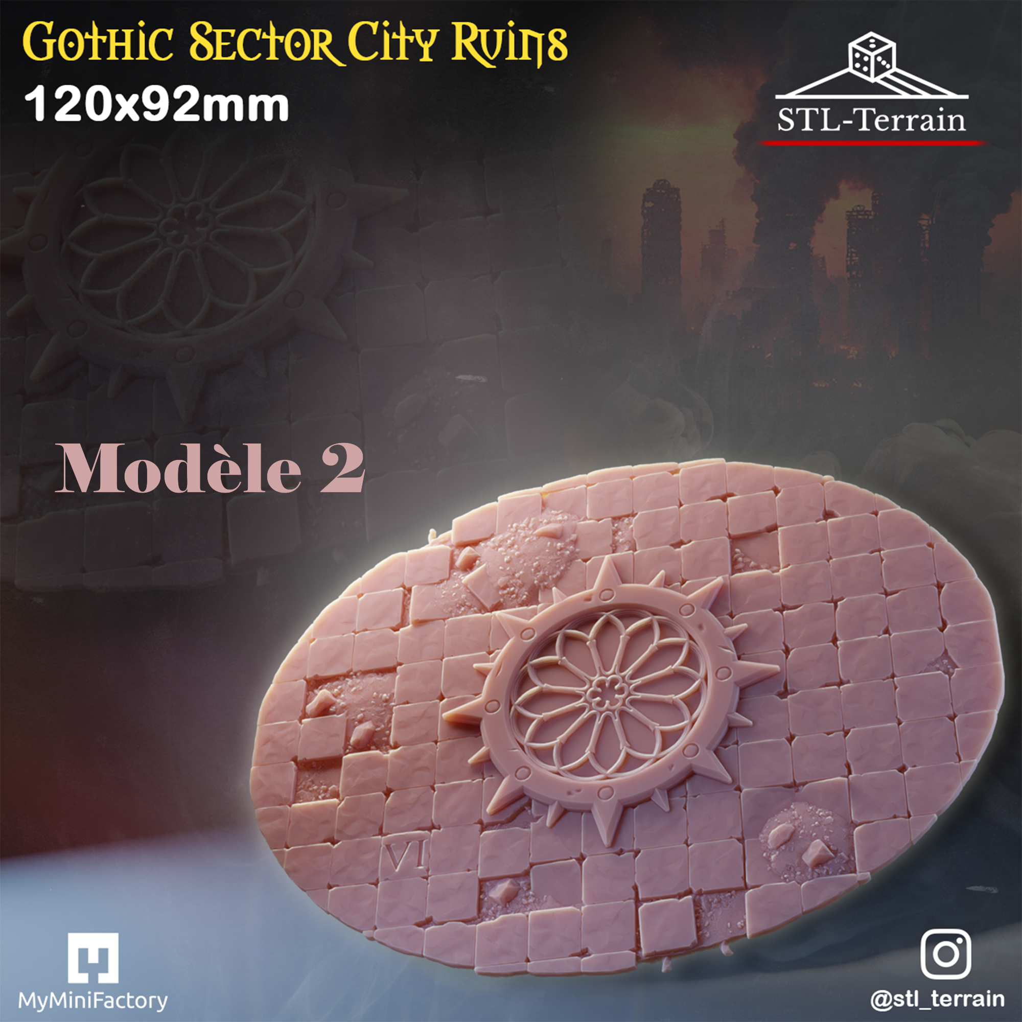 Toppers - Gothic Sector City Ruins - 60 à 170x109 - Impression 14k - Nettoyage ultrason - WAVE 2