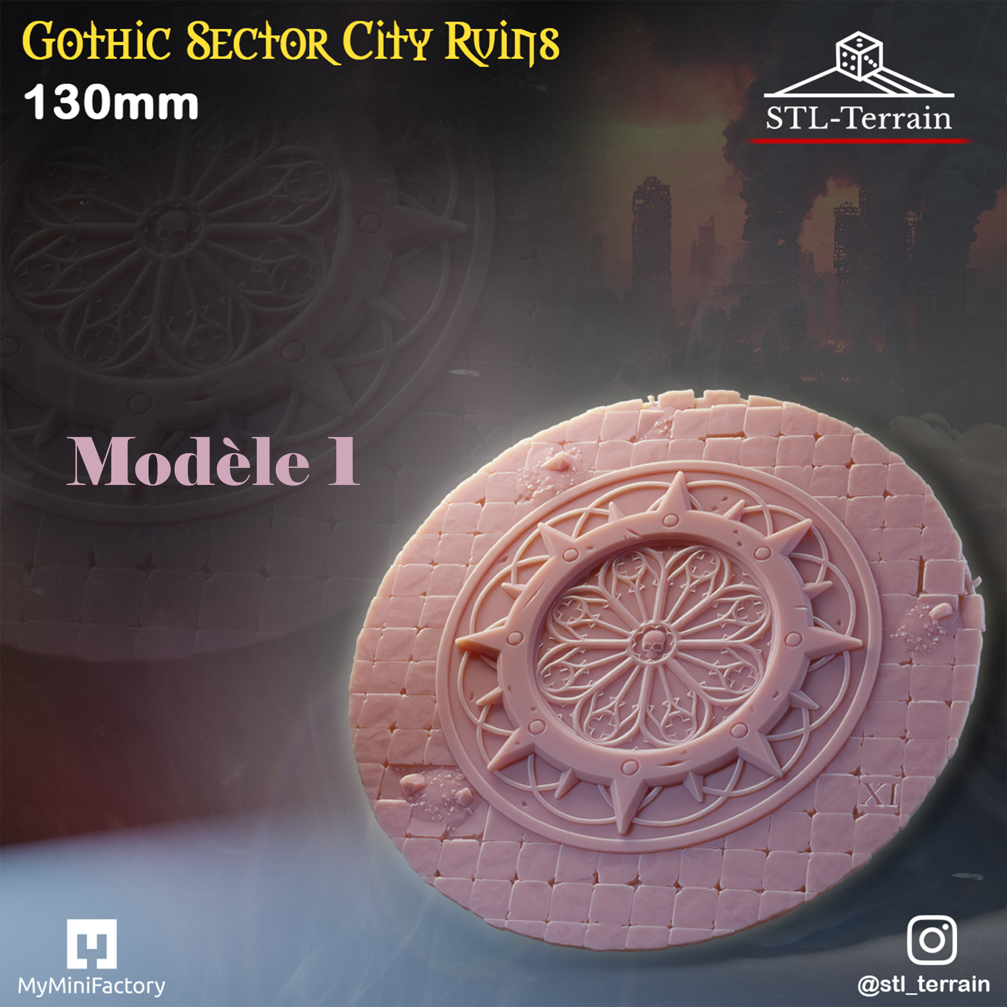 Toppers - Gothic Sector City Ruins - 60 à 170x109 - Impression 14k - Nettoyage ultrason - WAVE 2