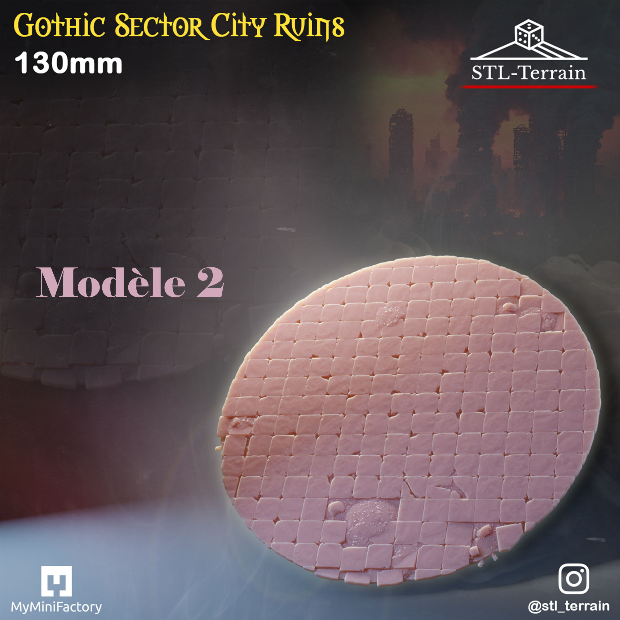 Toppers - Gothic Sector City Ruins - 60 à 170x109 - Impression 14k - Nettoyage ultrason - WAVE 2
