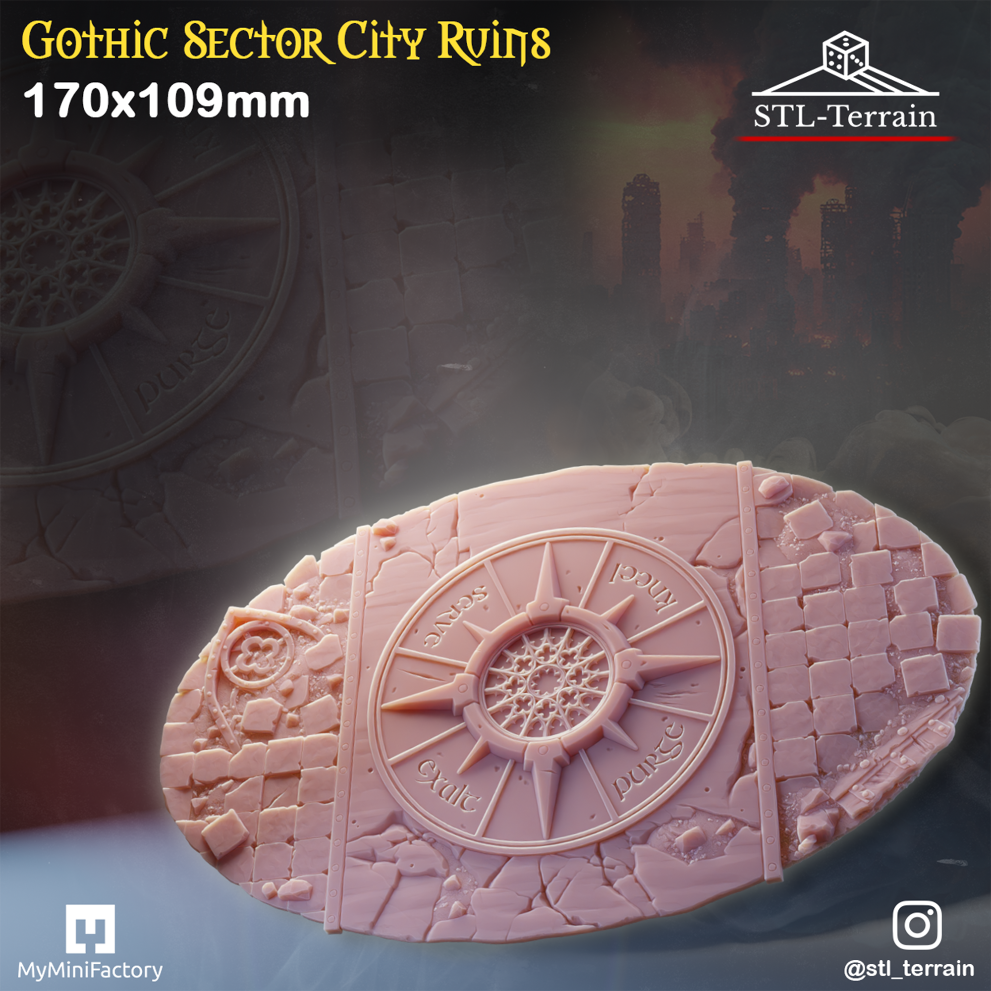 Toppers - Gothic Sector City Ruins - 60 à 170x109 - Impression 14k - Nettoyage ultrason - WAVE 2