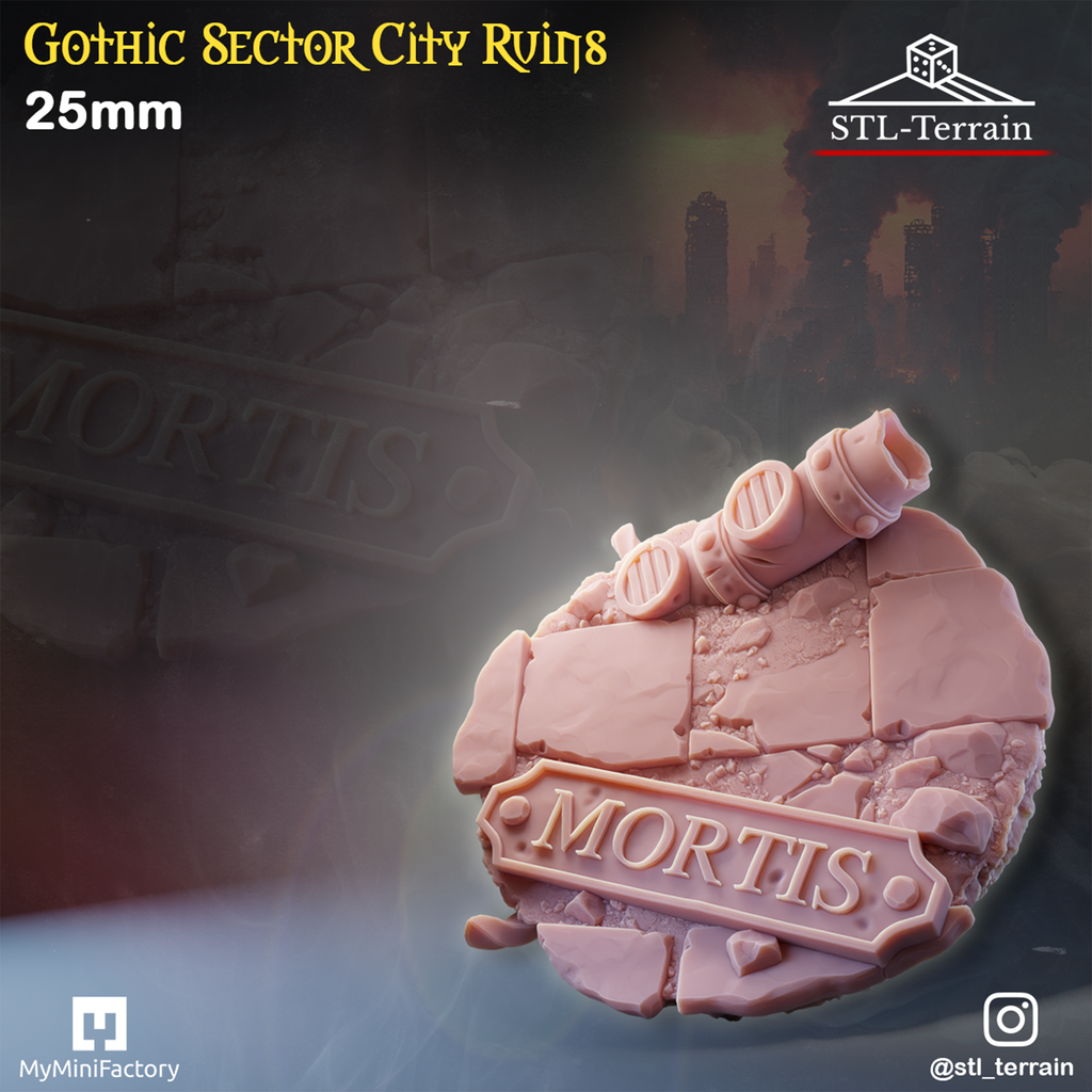 Toppers - Gothic Sector City Ruins - 25 - 28 - 32 - 40 - 50 - Impression 14k - Nettoyage ultrason - WAVE 1