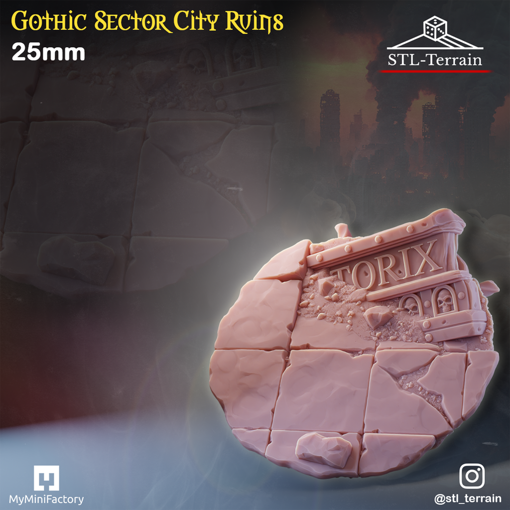 Toppers - Gothic Sector City Ruins - 25 - 28 - 32 - 40 - 50 - Impression 14k - Nettoyage ultrason - WAVE 1