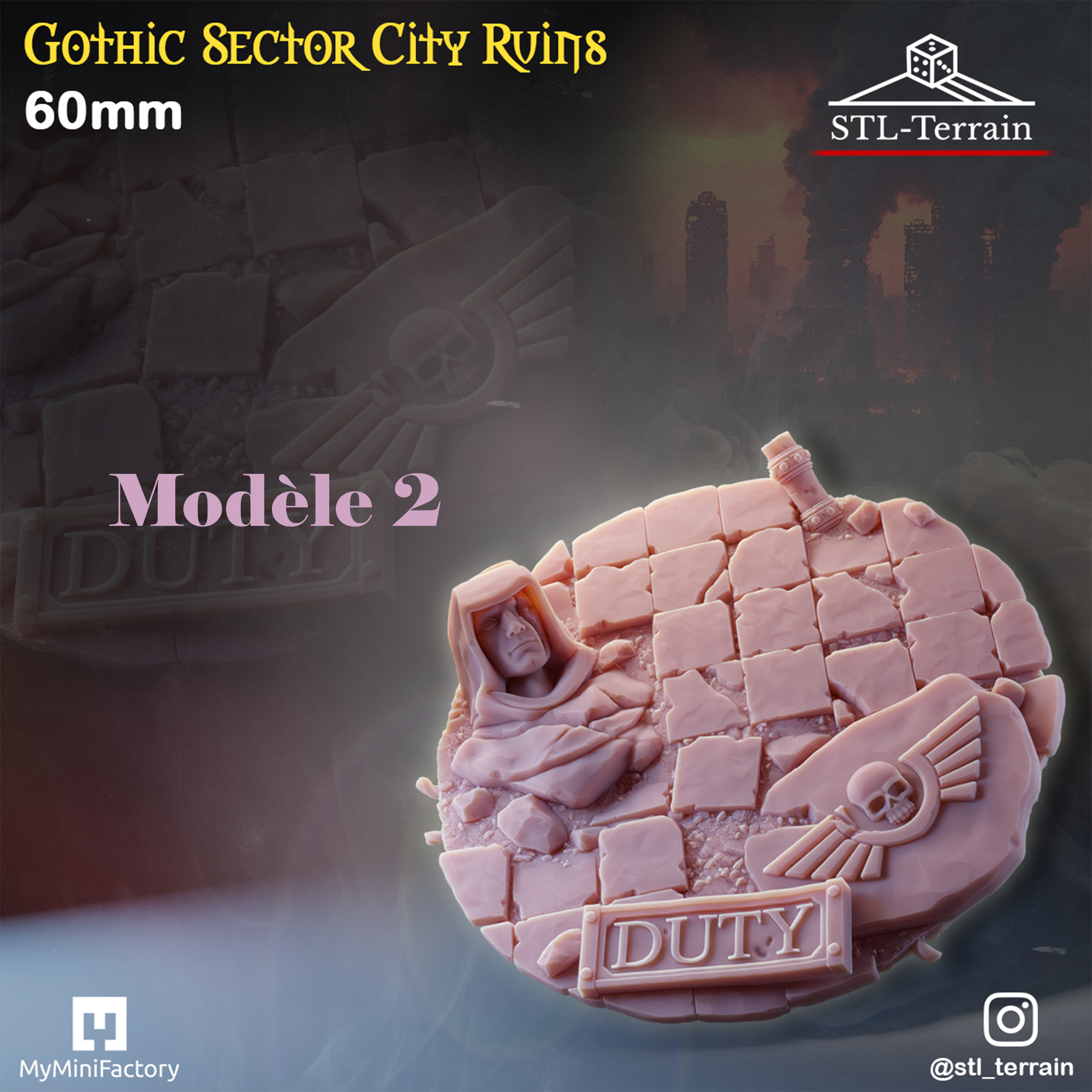 Toppers - Gothic Sector City Ruins - 60 à 170x109 - Impression 14k - Nettoyage ultrason - WAVE 2
