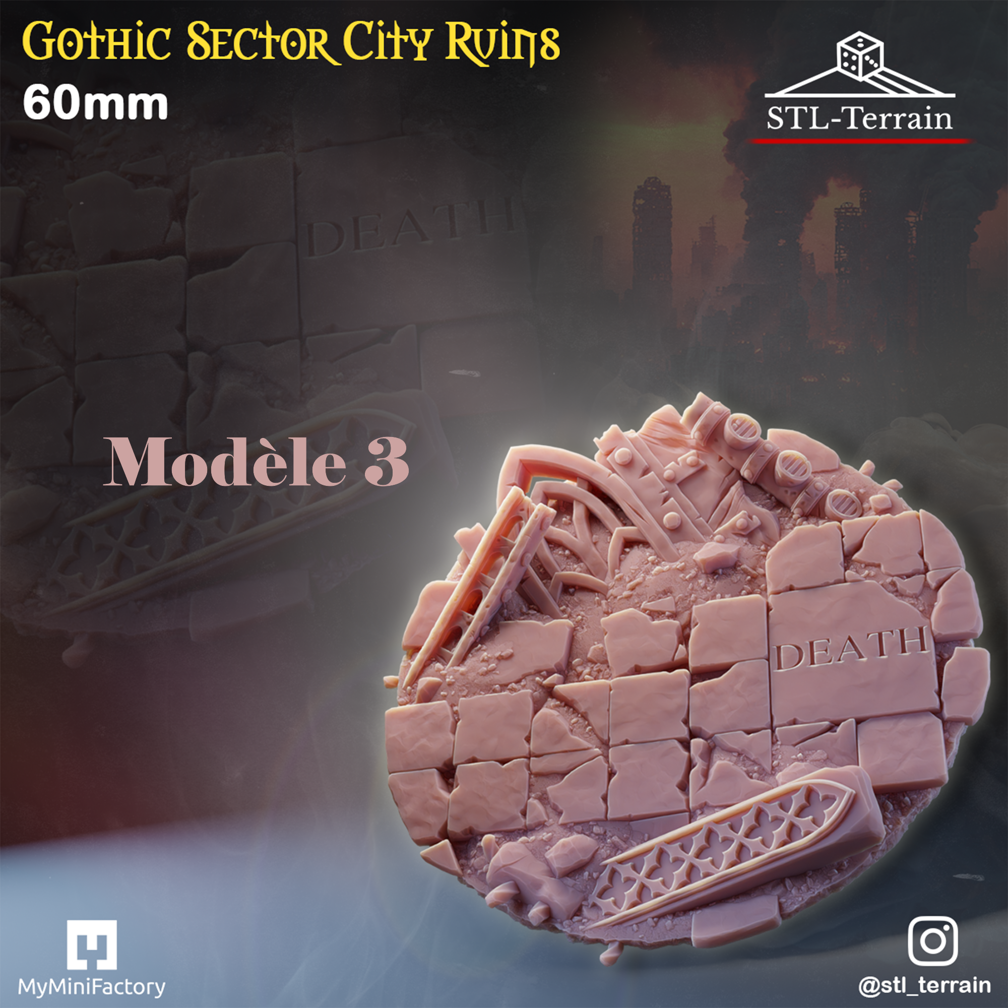 Toppers - Gothic Sector City Ruins - 60 à 170x109 - Impression 14k - Nettoyage ultrason - WAVE 2