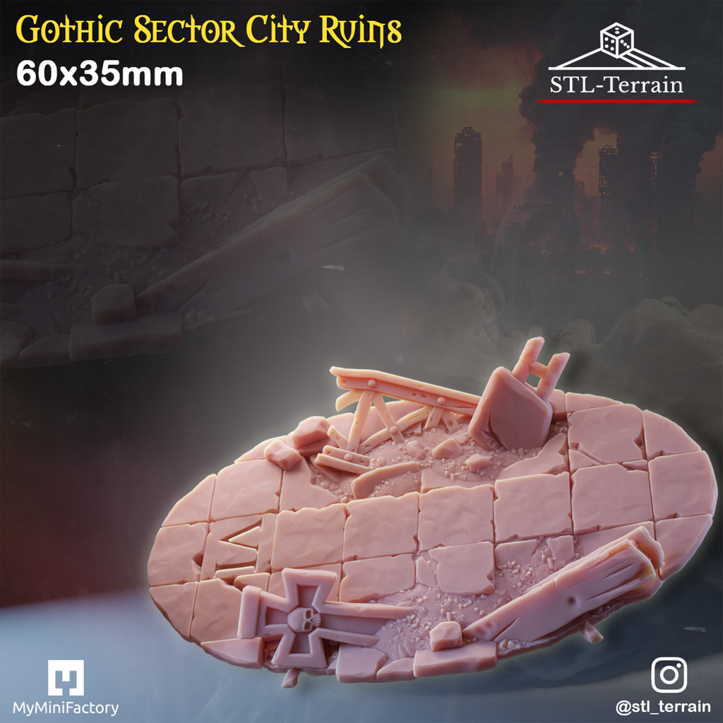 Toppers - Gothic Sector City Ruins - 60 à 170x109 - Impression 14k - Nettoyage ultrason - WAVE 2