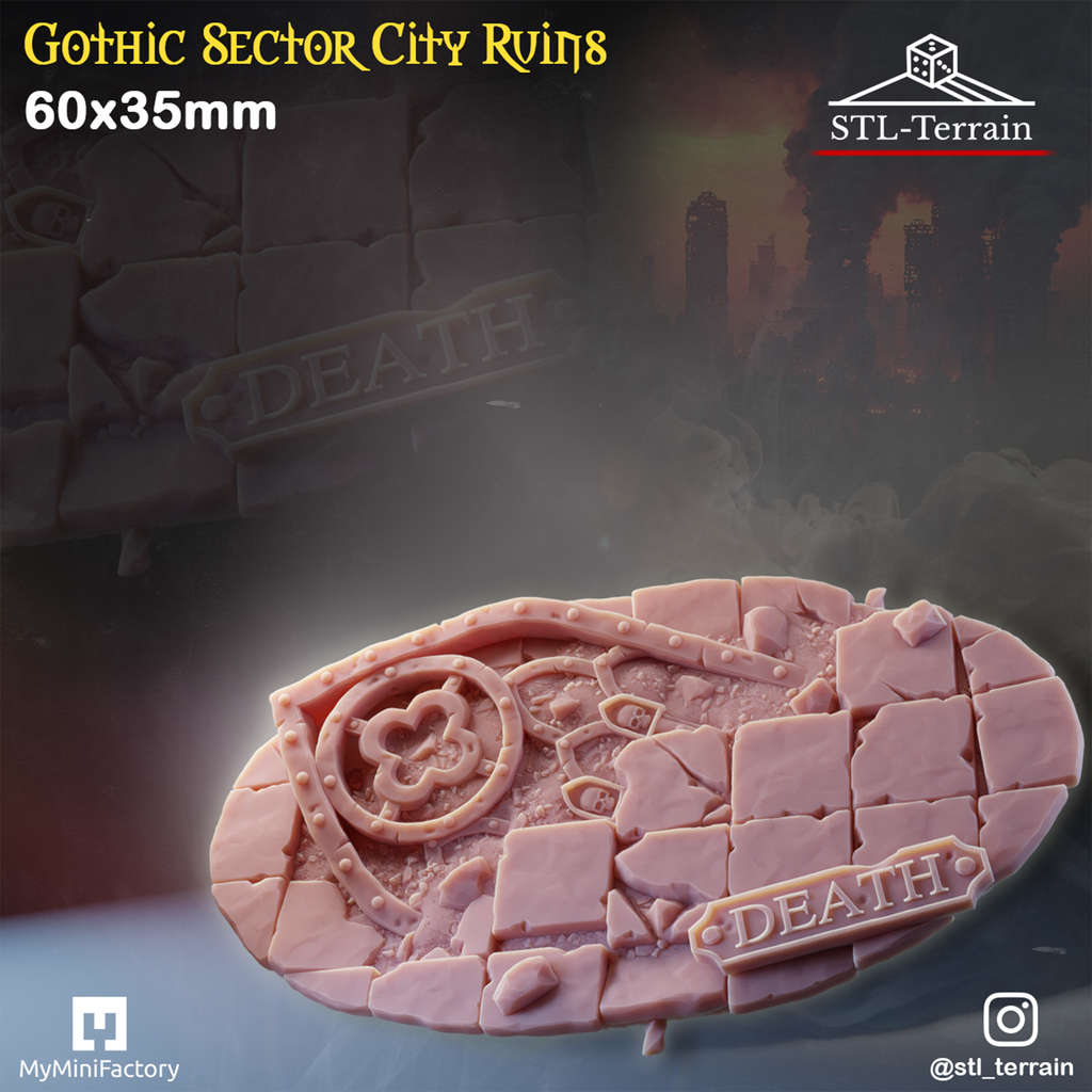 Toppers - Gothic Sector City Ruins - 60 à 170x109 - Impression 14k - Nettoyage ultrason - WAVE 2