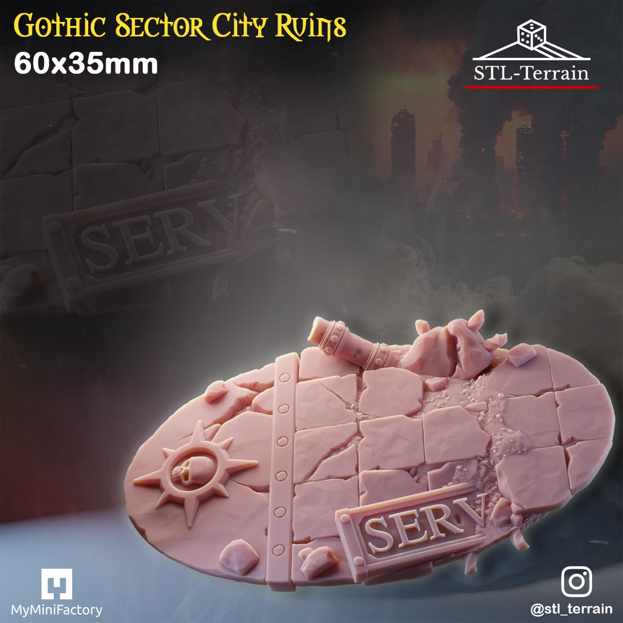 Toppers - Gothic Sector City Ruins - 60 à 170x109 - Impression 14k - Nettoyage ultrason - WAVE 2