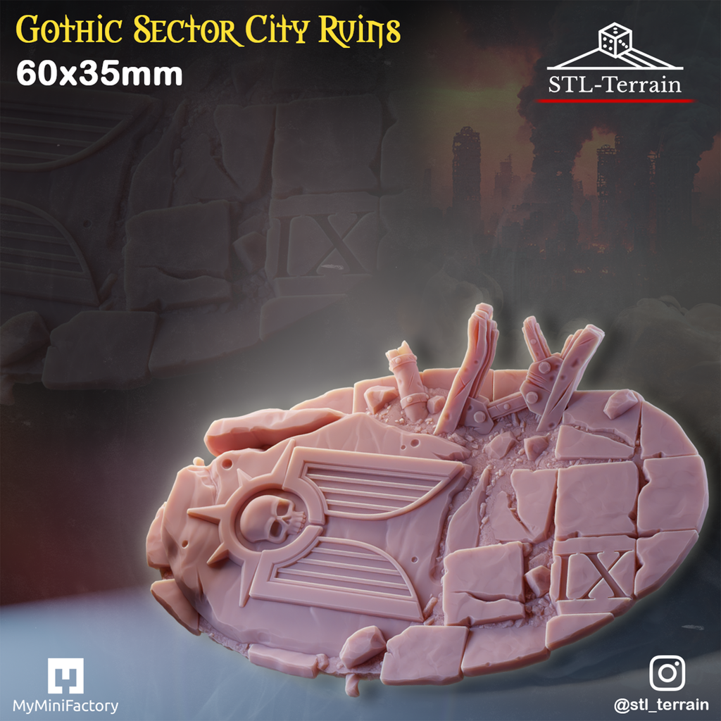 Toppers - Gothic Sector City Ruins - 60 à 170x109 - Impression 14k - Nettoyage ultrason - WAVE 2