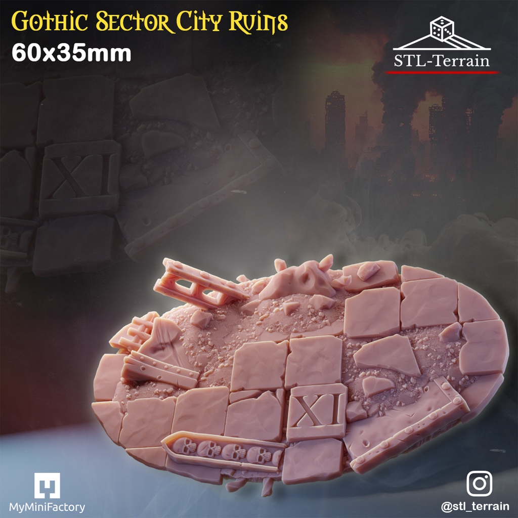 Toppers - Gothic Sector City Ruins - 60 à 170x109 - Impression 14k - Nettoyage ultrason - WAVE 2