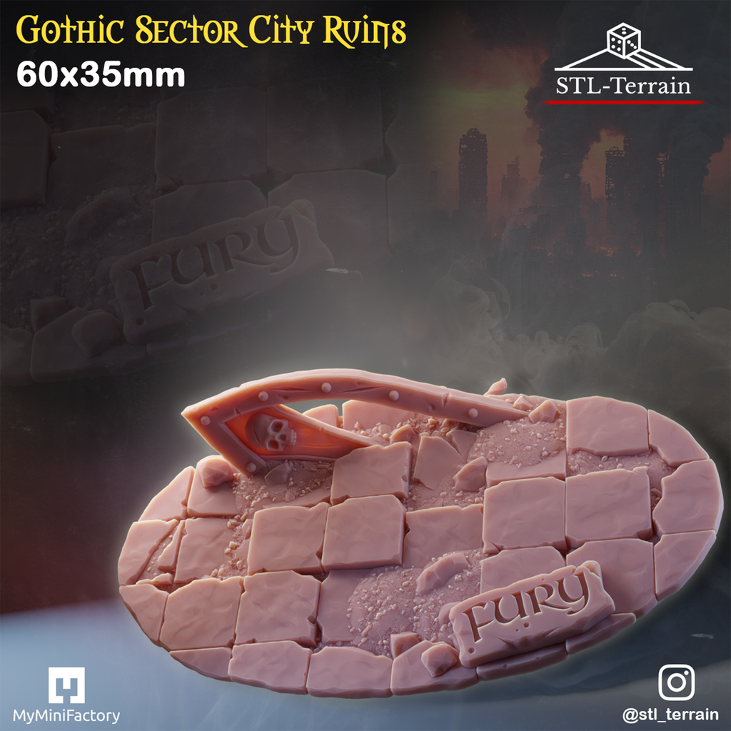 Toppers - Gothic Sector City Ruins - 60 à 170x109 - Impression 14k - Nettoyage ultrason - WAVE 2