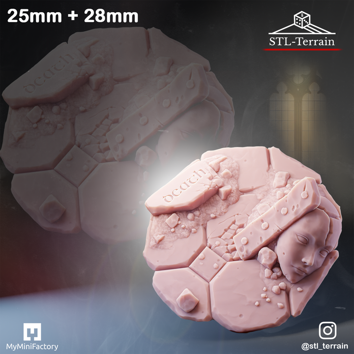 Toppers - Gothic Temple Ruins - 25 - 28 - 32 - Impression 14k - Nettoyage ultrason - SET 1