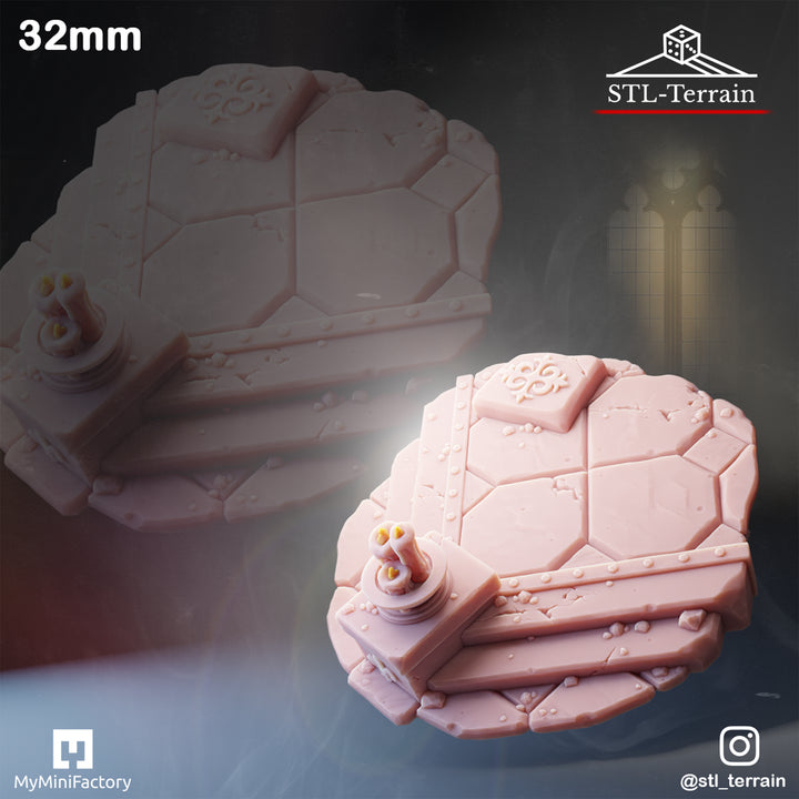 Toppers - Gothic Temple Ruins - 25 - 28 - 32 - Impression 14k - Nettoyage ultrason - SET 2