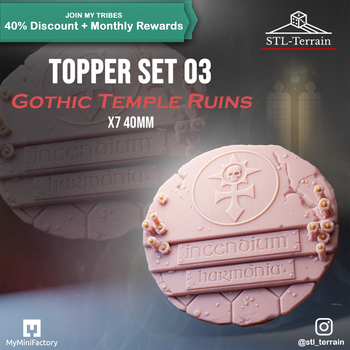 Toppers - Gothic Temple Ruins - 40 - Impression 14k - Nettoyage ultrason - SET 3