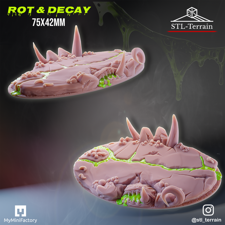 Toppers - Rot & Decay - 90x52 - 75x42 - 105x70 - Impression 14k - Nettoyage ultrason - SET 6
