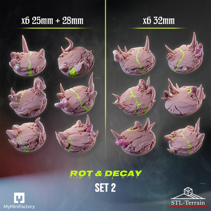 Toppers - Rot & Decay - 25 - 28 - 32 - Impression 14k - Nettoyage ultrason - SET 2