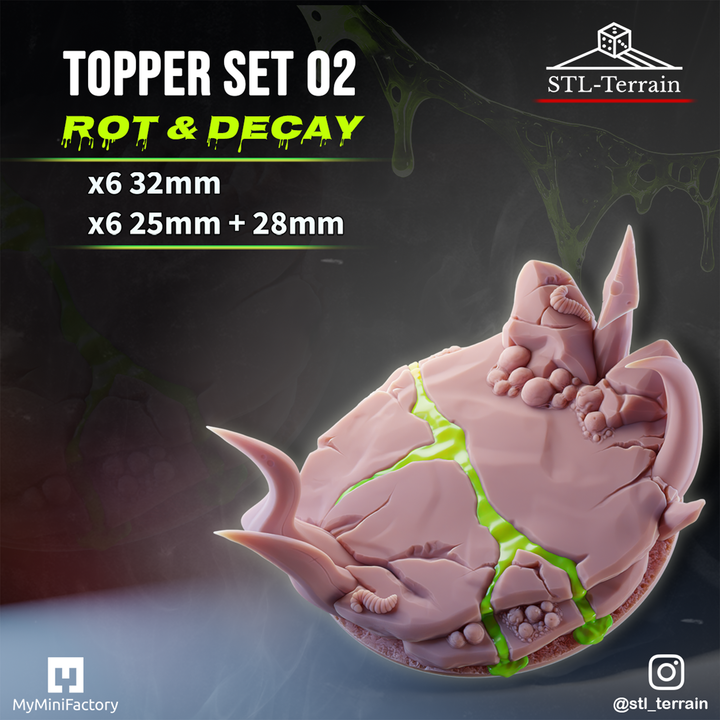 Toppers - Rot & Decay - 25 - 28 - 32 - Impression 14k - Nettoyage ultrason - SET 2