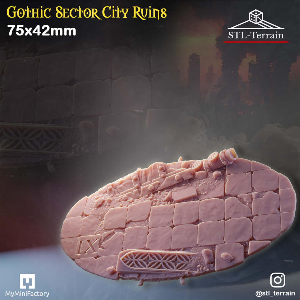 Toppers - Gothic Sector City Ruins - 60 à 170x109 - Impression 14k - Nettoyage ultrason - WAVE 2