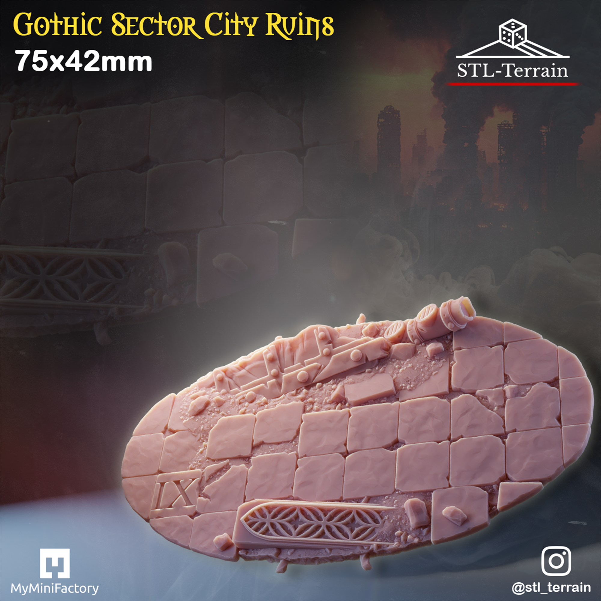 Toppers - Gothic Sector City Ruins - 60 à 170x109 - Impression 14k - Nettoyage ultrason - WAVE 2