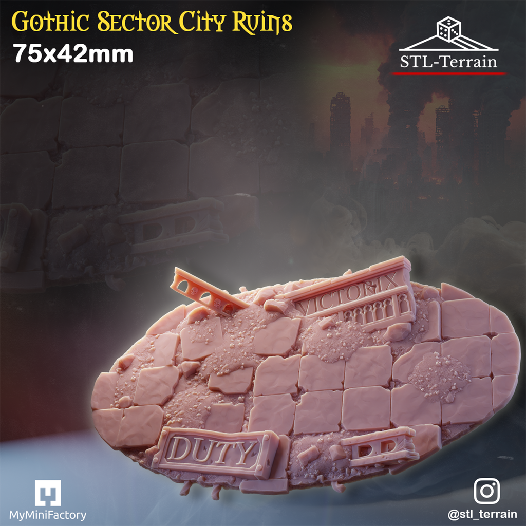 Toppers - Gothic Sector City Ruins - 60 à 170x109 - Impression 14k - Nettoyage ultrason - WAVE 2