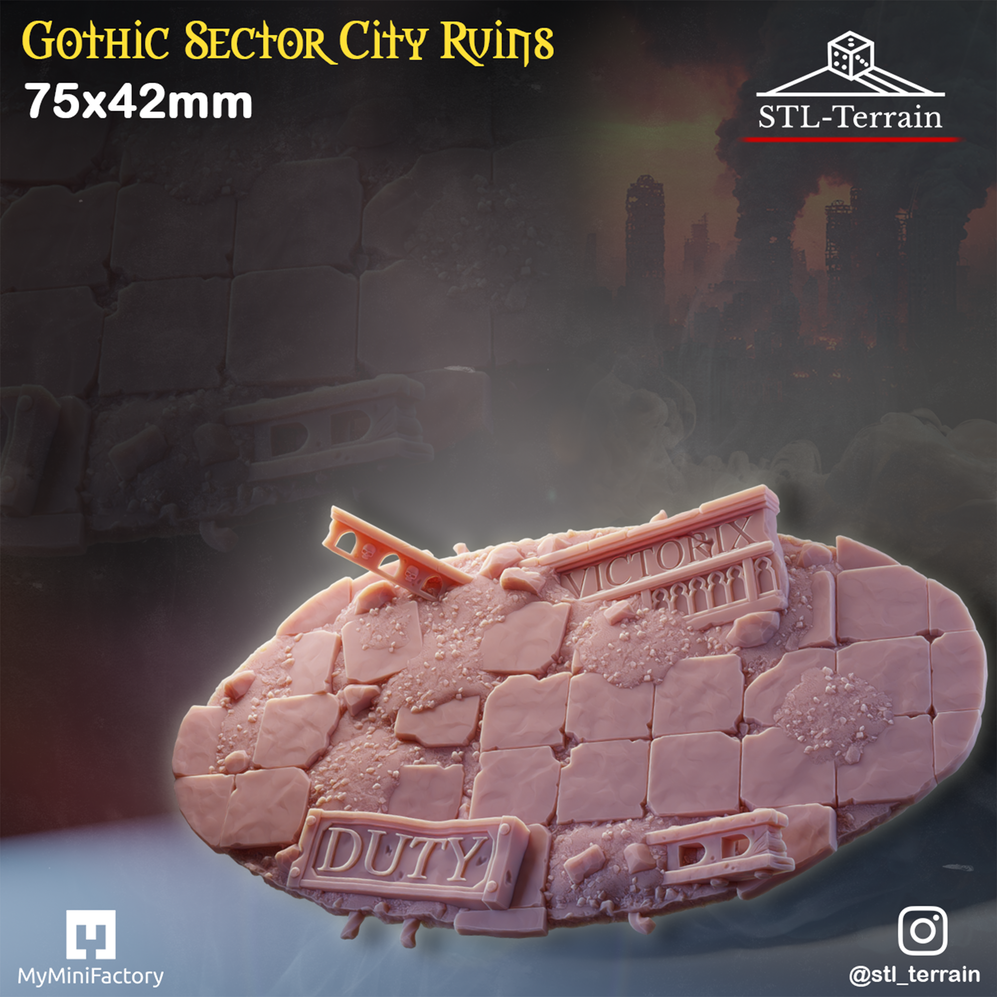 Toppers - Gothic Sector City Ruins - 60 à 170x109 - Impression 14k - Nettoyage ultrason - WAVE 2