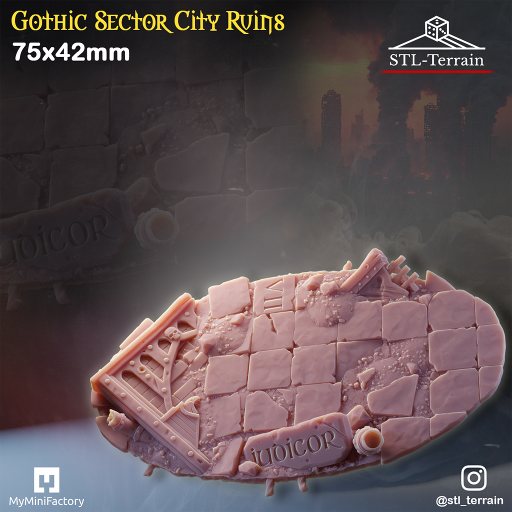 Toppers - Gothic Sector City Ruins - 60 à 170x109 - Impression 14k - Nettoyage ultrason - WAVE 2