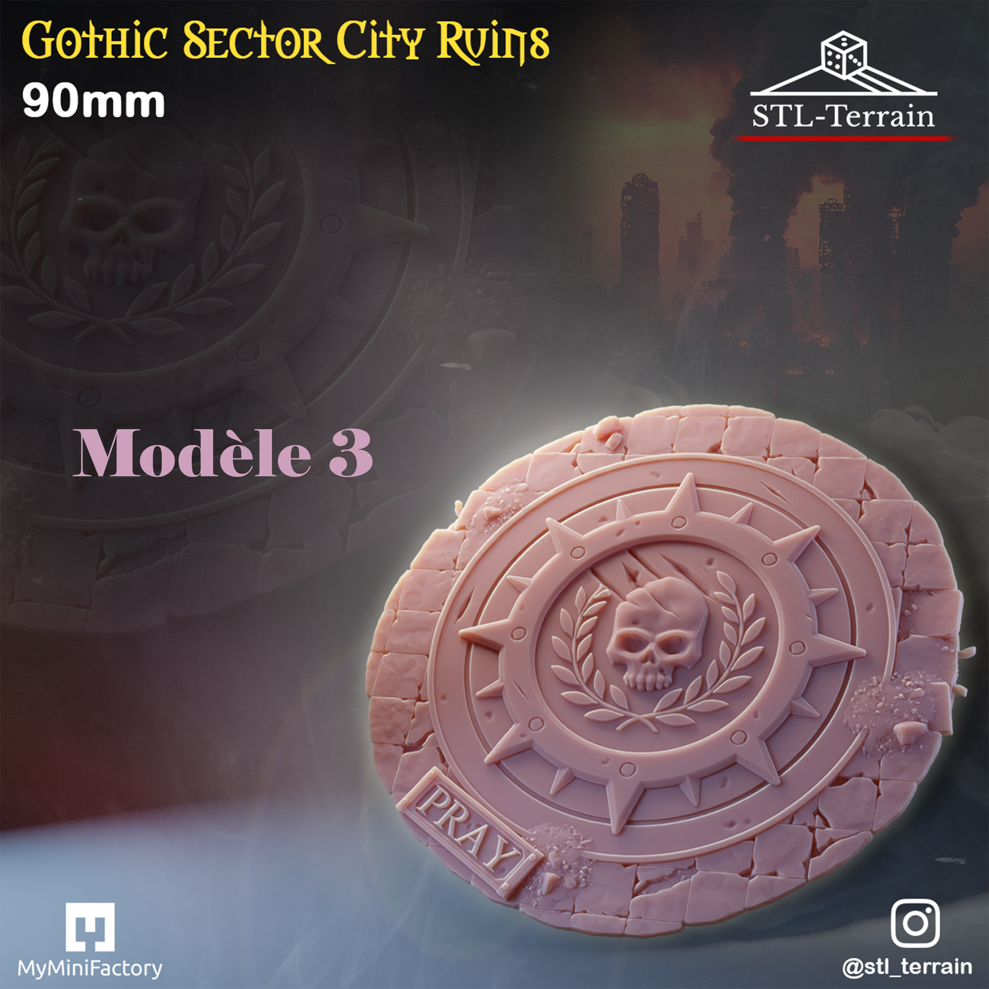 Toppers - Gothic Sector City Ruins - 60 à 170x109 - Impression 14k - Nettoyage ultrason - WAVE 2