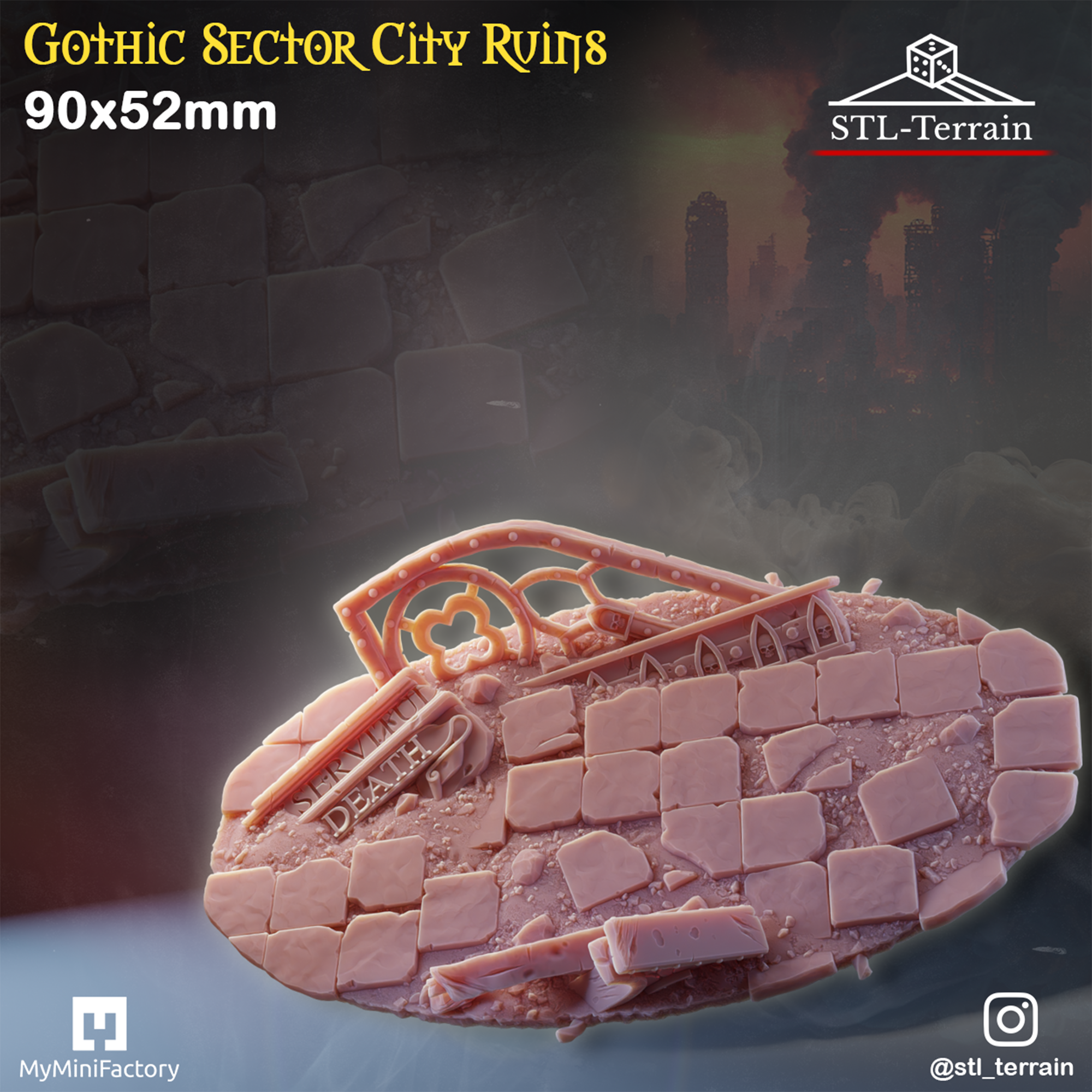 Toppers - Gothic Sector City Ruins - 60 à 170x109 - Impression 14k - Nettoyage ultrason - WAVE 2