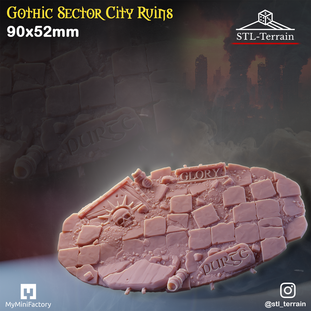 Toppers - Gothic Sector City Ruins - 60 à 170x109 - Impression 14k - Nettoyage ultrason - WAVE 2