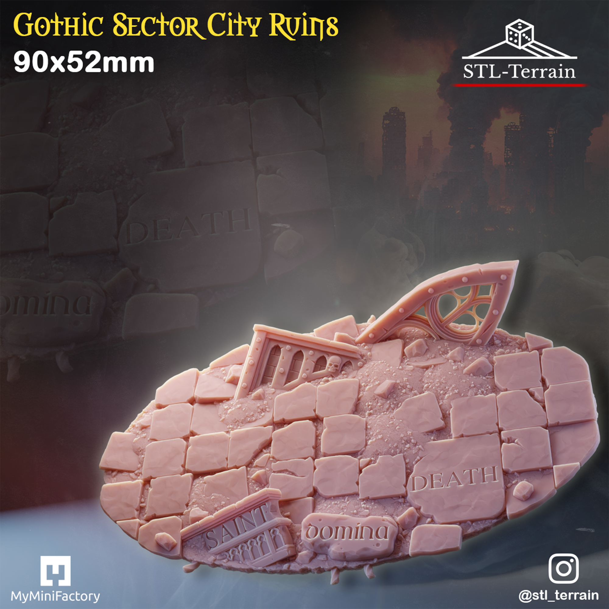 Toppers - Gothic Sector City Ruins - 60 à 170x109 - Impression 14k - Nettoyage ultrason - WAVE 2